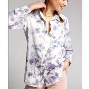 Anthropologie Pilcro The Cate Tie Dye Eyelet Embroidered blouse, S